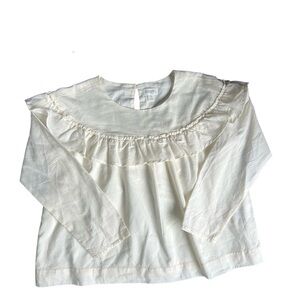 Kids Gymboree White Ruffled Blouse Soft Lightweight Fabric